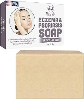 Herblov Eczema Face Soap Body Wash Bar – All Natural Psoriasis, Dermatitis Treatment for Dry Itchy Flaky Skin Relief – Gentle Detoxifying, Healing, Anti-Itch, Cleansing Skincare Remedy Made in USA