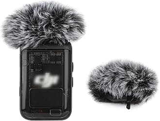 ADAH Grey Windscreen for DJI MIC 2/ OSMO POCKET 3 Microphone Furry Wind Muff Grey Foam,2_Pack