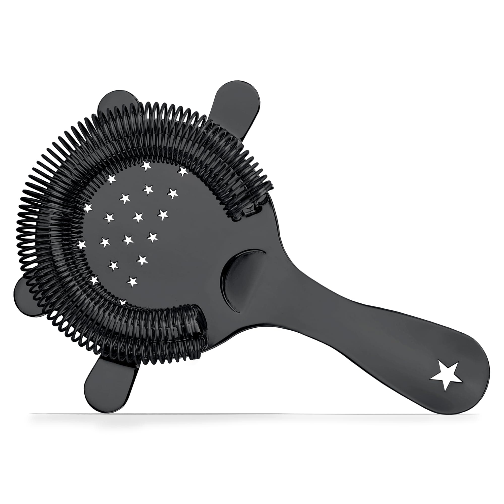 Hawthorne Strainer for Drinks Star Pattern Bar Strainer Stainless Steel 4-Prong Cocktail Strainer for Bartending Drink Strainer for Boston Shaker & Mixing Glass Black