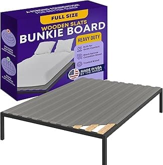 Greaton, Wooden Full Bed Slats for Support Under Mattress with Cover – Replacement Wood Slats for Full Size Bed Frame – Under Mattress Support Without Extra Height – 3.38-Inch Standard Width