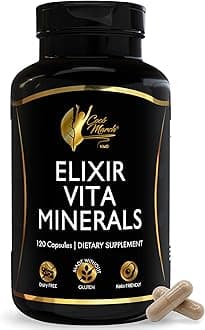 Cocó March N.M.D Elixir Vita Minerals – Multivitamin for Women & Men with Trace Minerals, Activated B Vitamins & High A D E K, Gluten Free & Dairy Free, 24 Essential Vitamins & Minerals - 120 Capsules