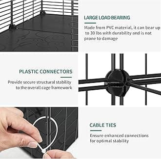 YITAHOME 2 Tier Kitten Cage, Indoor Cat Cage Versatile DIY Playpen for Cats, Small Animals, for Home, RV Travel, and Camping