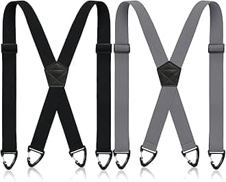 2 Pcs Men Hidden Suspenders Under Clothing 1.5 Inch Wide x Back Plastic Clips for Shirt Jeans