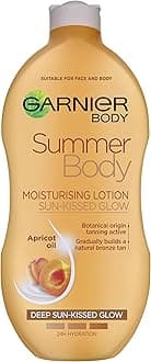 Garnier Summer Body Gradual Tan Moisturiser, For A Radiant, Sun Kissed Glow, Suitable For Face and Body, 24 Hour Hydration and A Natural Even Tan, Fast Absorption, Vegan Formula, Deep, 250 ml