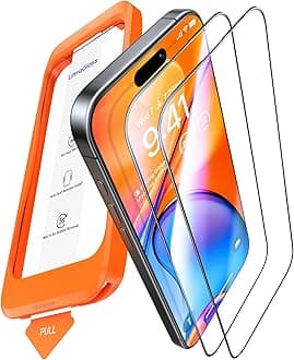 UltraGlass TOP 9H+ Armor for iPhone 15 Pro Screen Protector [NO.1 Military Grade Shatterproof] Screen Protector 15 Pro Tempered Glass Full Coverage [Longest Durable] Easy Installation, 2 Pack