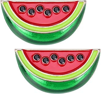 4pcs Watermelon Brooch Pin for Women 1.4 Inch Cute Fruit Lapel Badge Summer Novelty Jewelry for Scarf Clip Cardigan Clip Jewelry for Casual Party Decoration