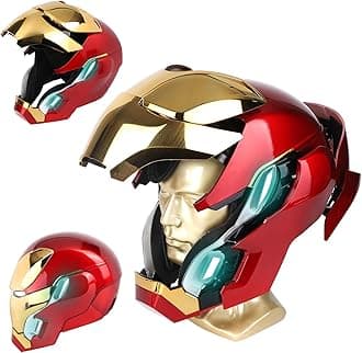 Iron-Man MK 50 1:1 Portable Helmet with Voice, Touch and Remote Control, LED Eyes, Realistic Sounds, Moving Back and Ear Panels, Great for Cosplay and Figures