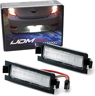 iJDMTOY OEM-Fit 3W Full LED License Plate Light Kit Compatible With 2012-17 Hyundai Accent & 13-17 Elantra GT Hatchback, Powered by 18-SMD Xenon White LED