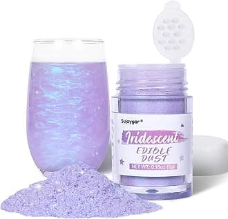 Sujoygar Iridescent Edible Glitter for Cocktails Drinks, Food Grade 5g Shimmer Luster Dust Edible Glitter for Cakes Strawberries Cupcakes Cookies Party Baking Decoration