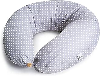 Niimo XXL Pregnancy Pillow & Nursing Pillow - 2-in-1 Design with a 100% Cotton Cover, Machine-Washable, White Dots (200 x 70 cm)