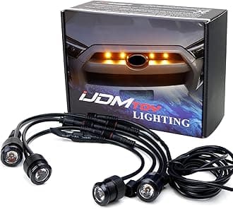 iJDMTOY 4pc Set 3W High Power LED Grille Mesh Mount Lighting Kit Compatible with Toyota FJ Cruiser 4Runner Tacoma etc., 2500K Amber Projector Lens Spot Beam LED Lights