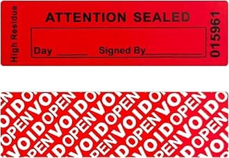 120 pcs Total Transfer Tamper Evident Security Warranty Void Seals/Stickers High Security Tamper for Reusable Package(1 x 3.35Inches,Serial Numbers Transfer,red)…