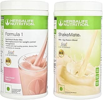 HERBALIFE FORMULA 1 ROSE & KHEER (500g) WITH SHAEMATE (500g) SET OF 2PCS * Nutrition Drink (2x0.5 kg, ROSE+SHAKEMATE* Flavored)