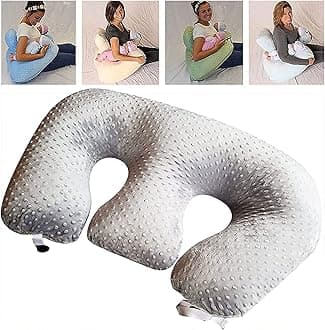 Pregnancy Pillow Twin E Pillow, Breastfeeding Pillow for Pregnant Women, Machine Washable Cotton Fabric Twin Support Pillow,Large & Plump Breastfeeding Pillow & Baby Support Cushion,Grey