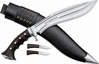Gurkha Kukri Knife 10.5” Blade (16” Overall) – Iraqi Tactical Design, Hand Forged in Nepal, 5160 Carbon Steel, Full Tang Fixed Blade with Guard for Survival, Bushcraft & Heavy-Duty Outdoor Use