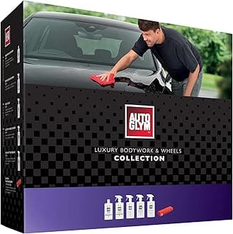 Autoglym Luxury Bodywork & Wheels Collection, 6-Piece Car Cleaning Kit, Car Cleaning Gift Set Includes Foaming Car Wash-500ml, Rapid Ceramic Spray-500ml, Fast Glass-500ml & More