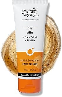 Chemist At Play Gentle Exfoliating Face Scrub | Tan Removal & Gentle Exfoliation | With Mandelic Acid & Walnut | Removes Dead Skin & Blackheads | Smooth Skin & Instant Glow | For Men & Women | 100 ml