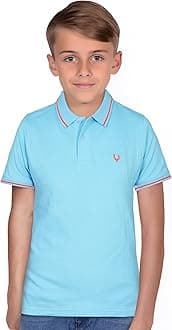 Allen Solly Boys Regular Fit Polo Tshirt(ABKPCRGBW53570_Aqua5-6 Years) Blue