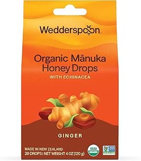 Organic Manuka Honey Drops, Ginger & Echinacea, 4 oz