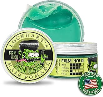 Lockhart’s Authentic GOON GREASE Heavy Hold Classic Hair Pomade - Firm Hold & Beautiful Shine - Cucumber, Spicy & Fresh Scent - Rockabilly Hair Dressing - 113g
