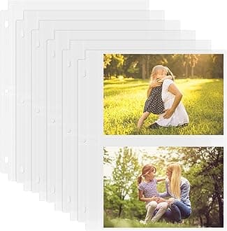 50 Pack 5 x 7 Photo Sleeves for 3 Ring Binder(200 Pictures), Heavy-Duty Archival Photo Page Protectors, Clear Picture Album Refill Pages Holds, Acid-Free