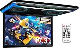[New] XTRONS 17.3 Inch 16:9 Ultra-thin FHD Digital TFT Screen 1080P Video Car Overhead Player Roof Mounted Monitor Built-in HDMI/SD/USB/Infrared/FM Port