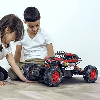 CROBOLL 1:12 Large Remote Control car for Boys Girls with Upgraded Lifting Function, 4WD 20km/h RC Car Toy Gift for Kids Off-Road RC Rock Crawler, 2.4GHz RC Monster Truck for 60Mins Play(Red)