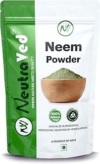 NeutraVed Neem Leaves Powder 200g, Organic Pure & Natural For Pimple-free Cle...