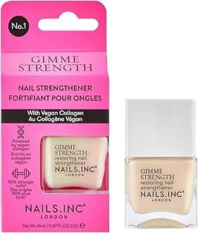 Gimme Strength Nail Treatment, Restoring Strengthener, Vegan Collagen, Shimmering Nail Highlighter, Durable & Strong Nails, Promote Nail Health, Cruelty Free, Vegan, 14 ML