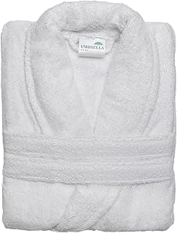 Premium Cotton Terry Toweling Bathrobe - Unisex Spa & Hotel Quality Gown, Extra Soft & Absorbent Thick Towel Bathrobes for Men & Women Towel