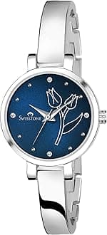SWISSTONEAnalog Women's Watch (Blue Dial Silver Colored Strap).