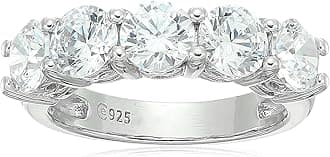 Sterling Silver Five-Stone Ring set with Round Cut Infinite Elements Cubic Zirconia (previously Amazon Collection)