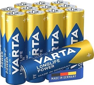 VARTA Longlife Power AA Mignon LR06 Alkaline Battery (12-pack) - Made in Germany - ideal for toys, torches, controllers and other battery-powered devices