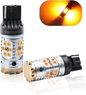 7440 W21W WY21W LED Turn Signal Light Blinker Bulbs - Error Free Canbus - Anti Hyper Flash, Amber Yellow