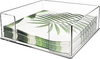 Simetufy Napkin Holder, Acrylic Luncheon Napkins Holder for Table and Kitchen, Table Top Napkin Holders, Tissue Dispenser, Napkin Tray for for Bathroom, Kitchen, Parties, Weddings, Events 7 x 7 inches