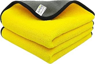 SOFTSPUN Polyester Towel Set 900 GSM (2 Pcs, Grey, Yellow)