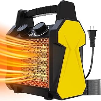 Outdoor Heater for Patio - 1500W Electric Greenhouse Heater, Portable Electric Space Heating with Overheat Protection, PTC Ceramic 3 Modes Patio Heating for Garage, Greenhouse, Outdoor Use