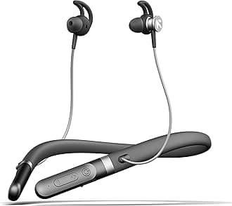 GOBOULT ZCharge Bluetooth Earphone 40H Playtime, DualPairing Neckband, Zen ENC Mic Type-C Fast Charging(10Min=15Hrs),Biggest 14.2mm Bass Driver IPX5 Premium Silicone Neck Band(Black)