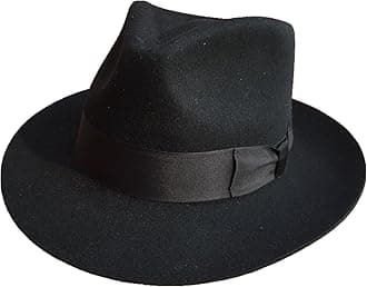 Classic Black Men's Wool Felt Godfather Gangster Mobster Gentleman Fedora Hat