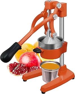 Commercial Heavy Duty Cast Iron Hand Press Manual Orange Citrus Lemon Lime Grapefruit Pomegranate Fruit Juice Squeezer Machine with Stainless Steel Cup