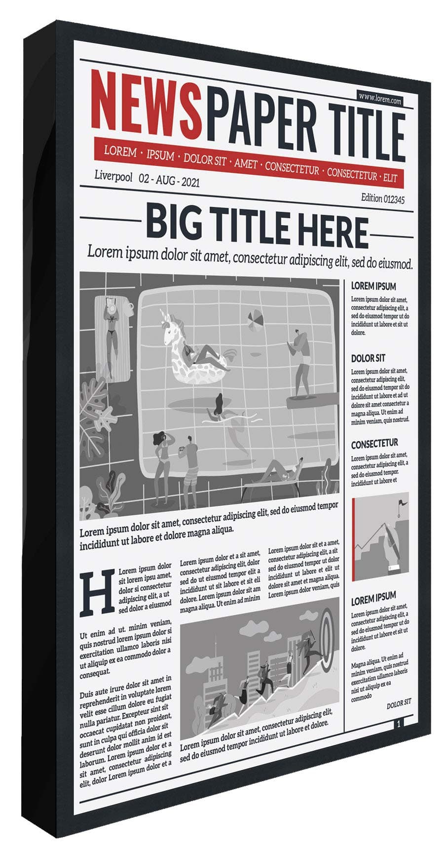 Sponsored Ad - 11x22 Newspaper Frame Solid Wood - Matte Black Finish - Matches Any Decor - Size 11x22 - Shatter Guard UV Coated Acrylic, Acid Free Interior