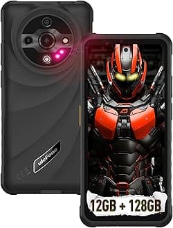 Ulefone Armor X31 Rugged Phone Unlocked, 12GB+128GB MTK Helio G91 Android 15, 48MP+20MP Main Camera, 6050mAh, 6.56" Corning Gorilla Screen, IP68/69K Waterproof, Dual 4G, Widevine L1, IR Blaster, Black