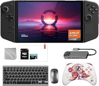 Lenovo Legion Go 512GB Gaming Handheld 8.8-inch Touchscreen 144Hz 2K QHD AMD Ryzen Z1 Extreme Processor, Touro Wireless Pro Controller, Hub, 128GB MicroSD, Keyboard & Mouse, 8 in 1 Bundle