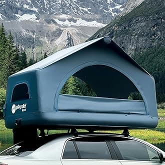 Shell Wing Inflatable Floatable Rooftop Tent - 2 Man Portable Easy Set-up Four Season Windproof， Waterproof and Sun Resitant Camping Dome Roof Top Tent Suitable for Cars, SUVs, Travel