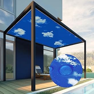 Patio Paradise 2' x 38' Waterproof Sun Shade Sail Rectangle Shade Cloth with Grommets, 260 GSM Patio Canopy Awning 95% UV Block for Backyard Deck Pergola Replacement Cover, Blue Sky, Customized