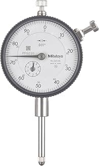 "2416S" Dial Indicator, #4-48 UNF Thread, 0.375" Stem Dia., "Lug Back," White Dial, 0-100 Reading, 2.244" Dial Dia., 0-1" Range, 0.001" Graduation, +/-0.002" Accuracy