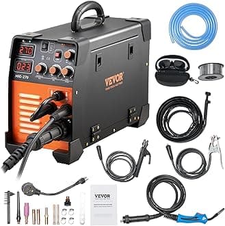 VEVOR MIG Welder, 3 in 1 270 Amp Welding Machine, 110 220V MIG TIG Arc Welder, Portable TIG Welder Lift ARC Welder with IGBT DC Inverter, LCD Digital Display, Welder Torch and Welding Wire