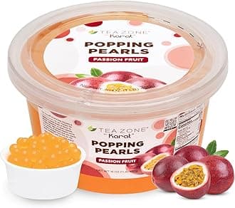 [1 Pound] Passion Fruit Popping Pearls, Bursting Pearls for Teas, Shakes, Smoothies, Dessert Toppings