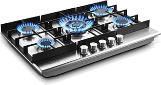 Eascookchef 30 inch Gas Cooktop, Gas Stove Top with 5 High Efficiency Burners, Bulit-in Stainless Steel Gas Hob for Kitchen, NG/LPG Convertible Gas Stovetop, Thermocouple Protection