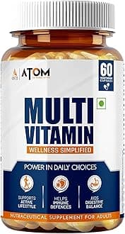AS-IT-IS Nutrition ATOM Daily Multivitamin for Men & Women, 60 Capsules | Powerful Blend of 31 Vital Nutrients - Vitamins, Minerals, Herbal extracts & Probiotic for Enhancing Energy, Stamina & immunity| Supports Bone, Skin & Overall Health